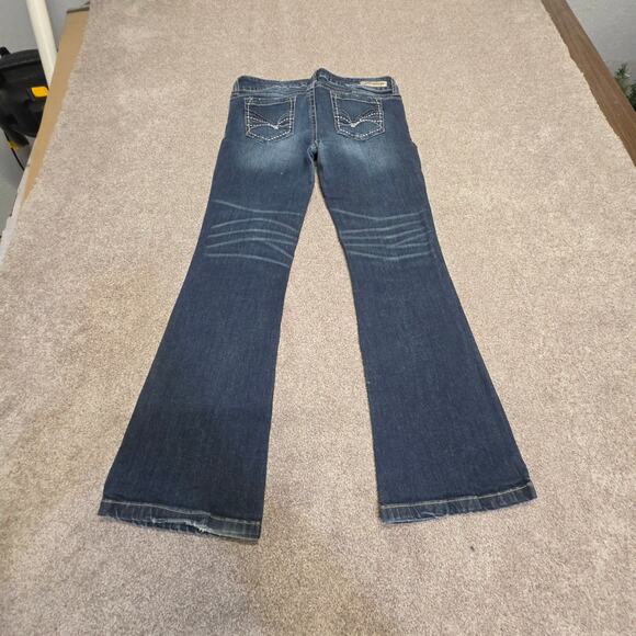 refuge Denim - Y2K low rise Embroidered Whipstitch Refuge Pop Starlet Flare Jeans sz 12R